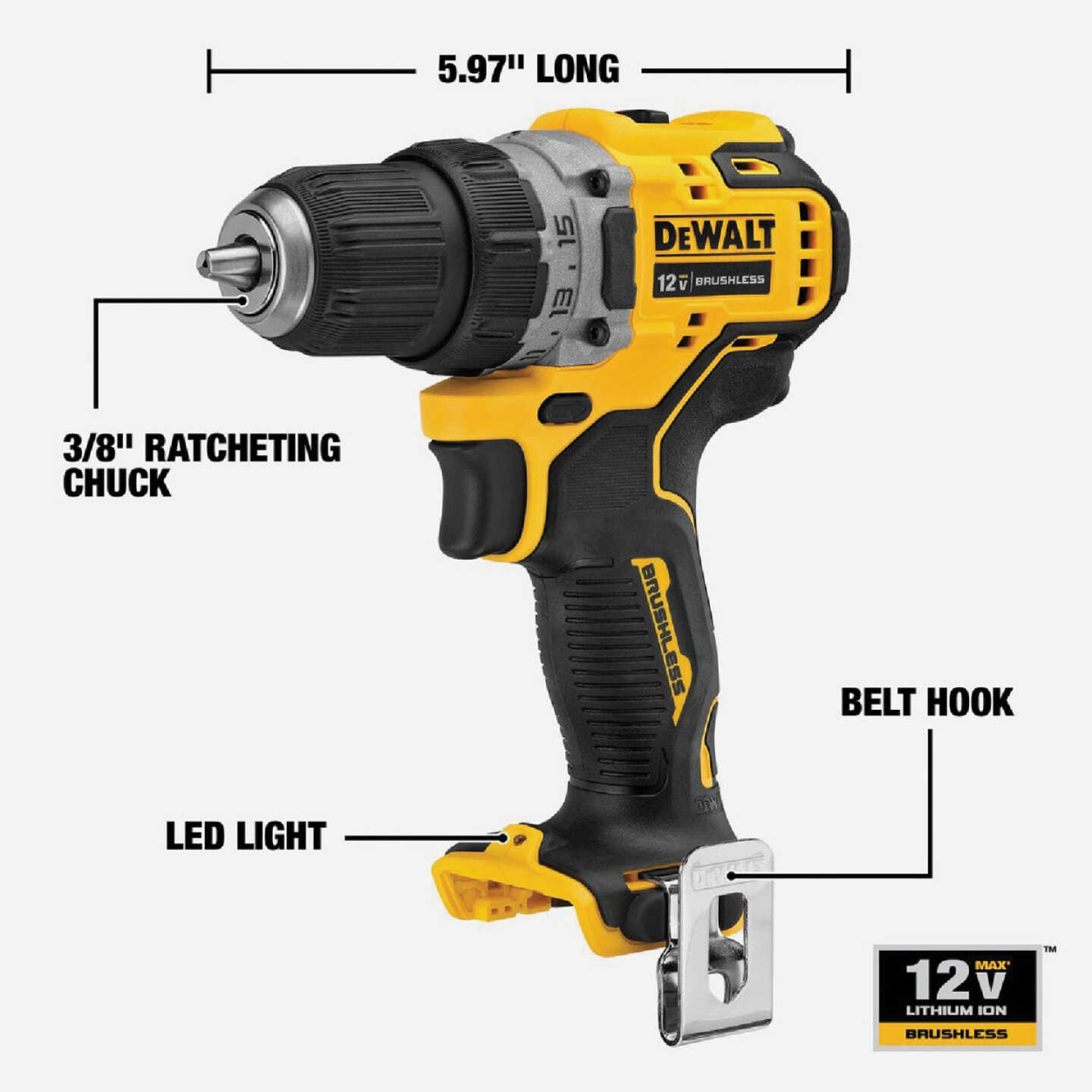12V Max* Cordless 3/8 In Drill Driver Kit (1) Lithium Ion Battery With  Charger