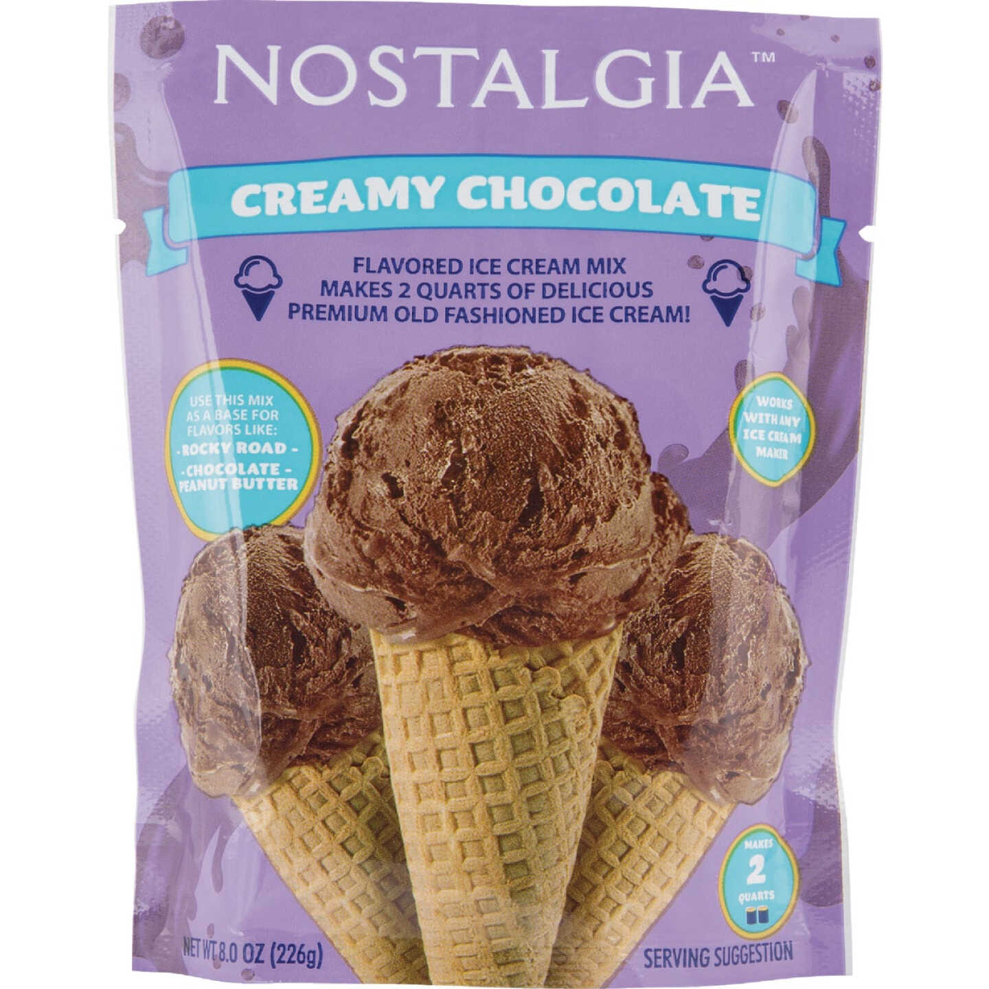 Nostalgia 8 Oz. Chocolate Individual Ice Cream Packets - Dazey's