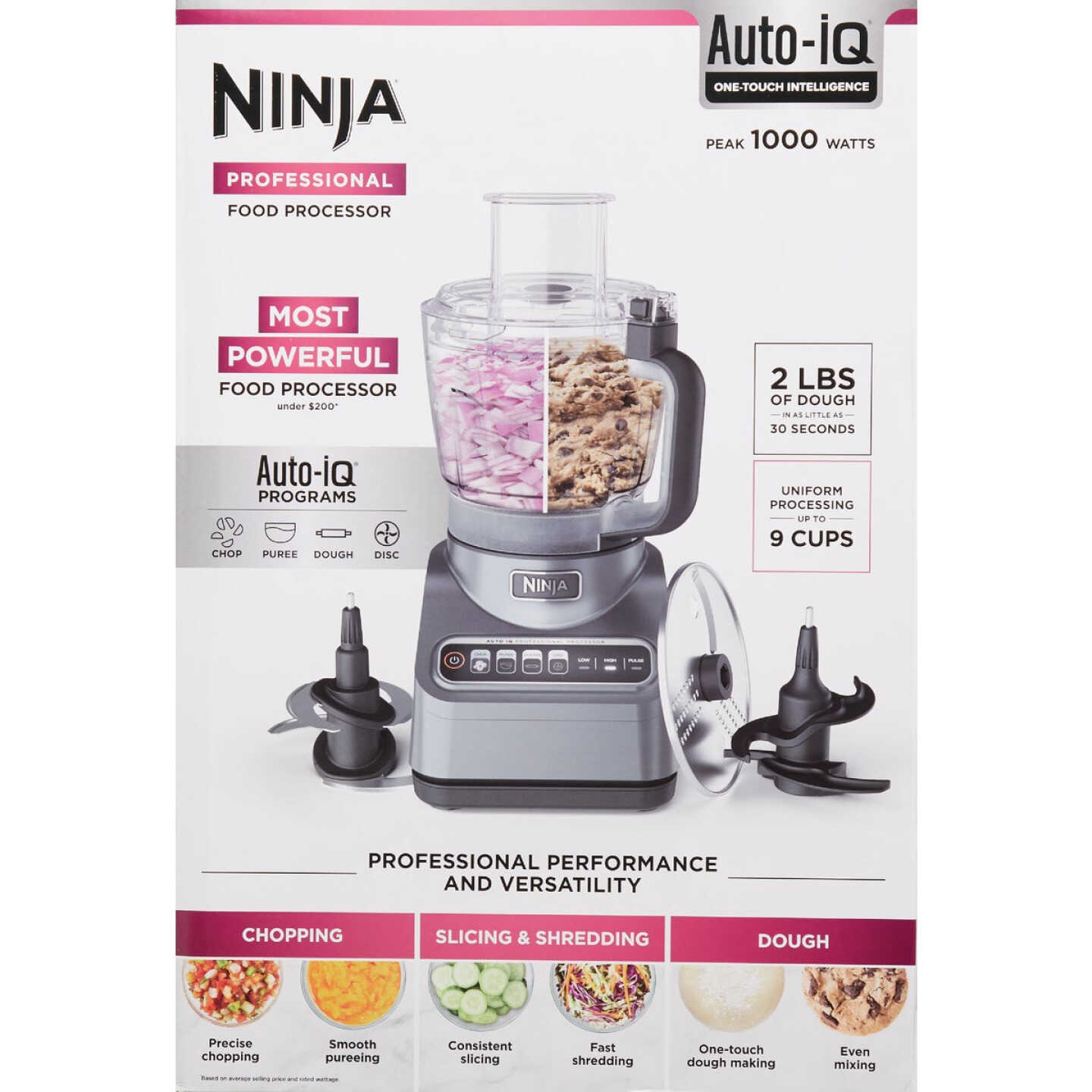 NINJA Professional Plus 9 Cup Silver Food Processor with Auto-iQ