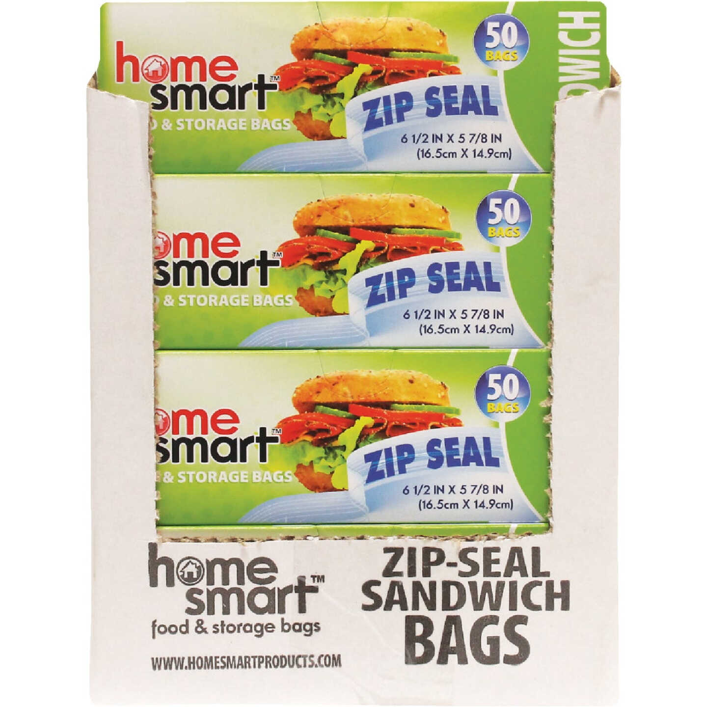 Home Smart Zip Seal Sandwich Bag (50-Count) - Dazey's Supply