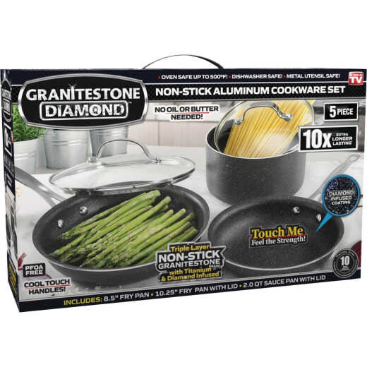 GraniteStone Diamond 5-Piece Non-Stick Aluminum Cookware Set